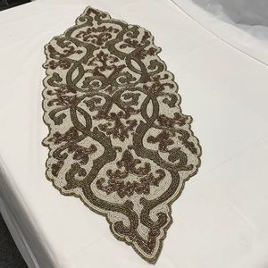 Beaded pier one Table Runner 36 long x 13 1/2” wide